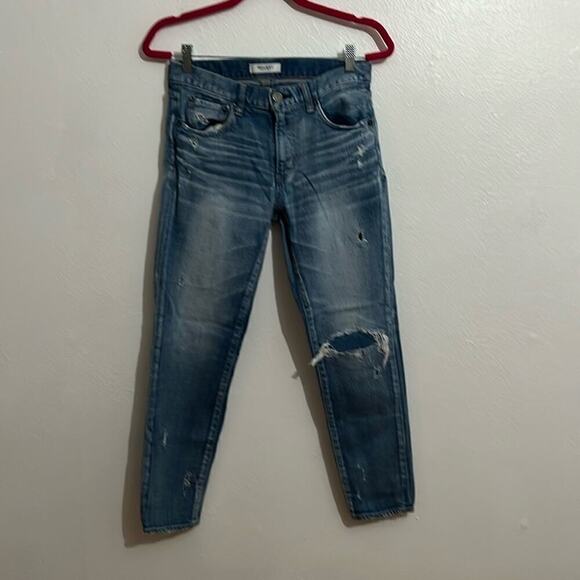 Moussy Denim - Authentic Moussy Women's 27 Jeans High Rise Light Wash Skinny Distressed Accents